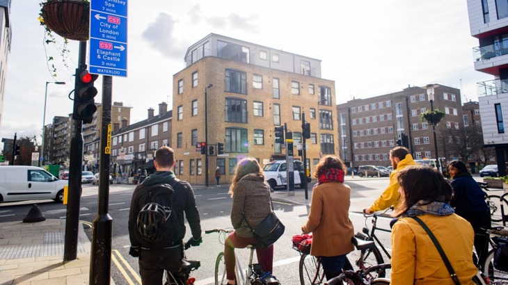 Cyclists enjoying Quietways 1 route through south east London