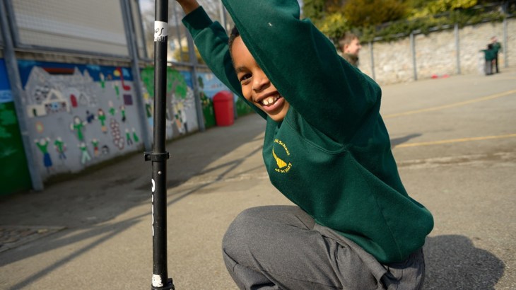 Boy with scooter