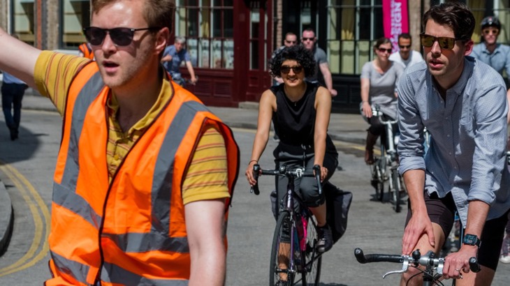 Volunteer leading a ride in London