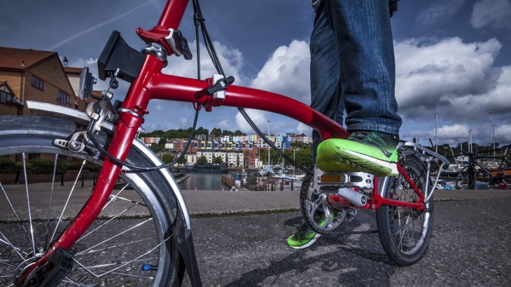 Close up of bike frame and pedals