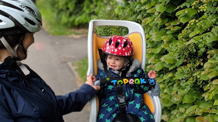 Sara Ladkani Knowles and her child on the bristol to bath railway path