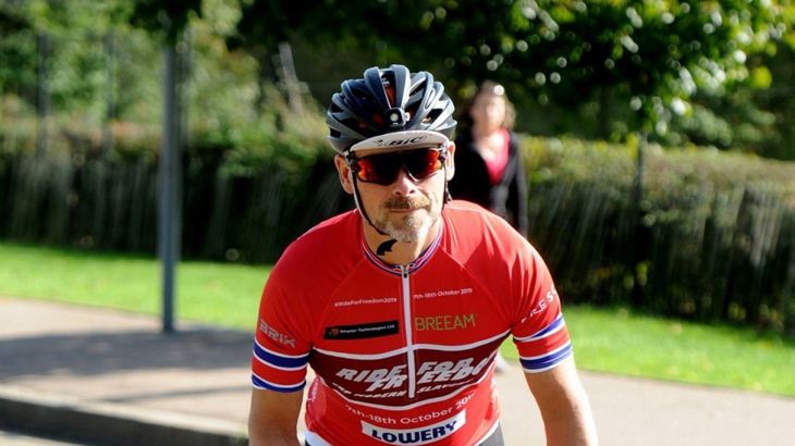 Gordon Miller on his bike