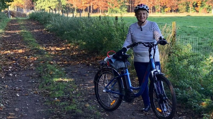 Jill with her electric step through crossover bike