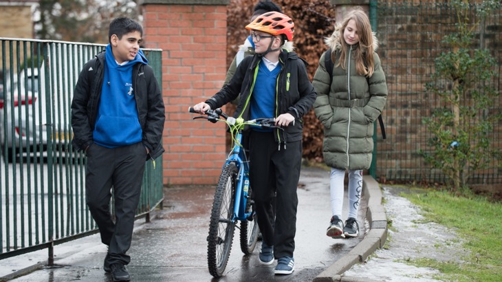 Pupils travelling to school