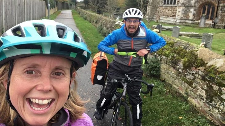 Lucy Dance, out for a cycle with partner